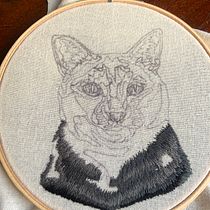 Mi proyecto del curso: Retratos bordados de mascotas: pinta con hilo. Embroider, Naturalistic Illustration, and Textile Design project by danielasanjuansuris - 10.23.2023