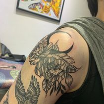Mi proyecto del curso: Tatuaje botánico con puntillismo. Ilustração tradicional, Desenho de tatuagens e Ilustração botânica projeto de facundo Boidi - 23.10.2023