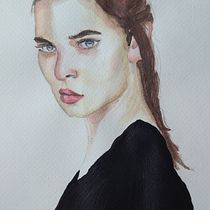 Mein Abschlussprojekt für den Kurs: Aquarellporträt mit fotografischem Vorbild. Traditional illustration, Watercolor Painting, and Portrait Drawing project by Sylvia - 10.24.2023
