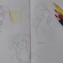 Meu projeto do curso: Caderno de retratos: explore o rosto humano. Sketching, Drawing, Portrait Drawing, Artistic Drawing, and Sketchbook project by Lara Strack - 10.25.2023