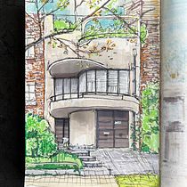 My project for course: Expressive Architectural Sketching with Colored Markers. Sketching, Drawing, Architectural Illustration, Sketchbook & Ink Illustration project by raya_bu - 10.27.2023