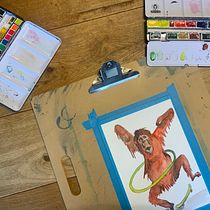 Mein Abschlussprojekt für den Kurs: Ausdrucksstarkes Character Design mit Aquarell und Tinte. Een project van Traditionele illustratie, Ontwerp van personages, Schilderij,  Schetsen,  Tekening, Aquarelschilderen, Stor, telling,  Artistieke tekening, Kinderillustratie y Verhaallijn van Carmen Werner - 29.10.2023