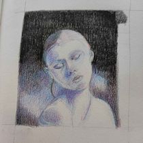 Il mio progetto del corso: Ritratto creativo in chiaroscuro con matita. Un projet de Illustration traditionnelle, Dessin au cra, on, Dessin de portrait, Dessin artistique, Dessin aux cra , et ons de couleur de Laura Pedrini - 29.10.2023