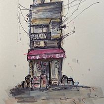 Mon projet du cours : Esquisses d'architecture expressives aux feutres de couleur. Sketching, Drawing, Architectural Illustration, Sketchbook & Ink Illustration project by Patricia Crestani Ristic - 10.29.2023