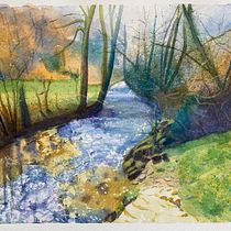 My project for course: Painting Realistic Watercolor Landscapes. Projekt z dziedziny  Sztuki piękne,  Malarstwo, Sketching, Malowanie akwarelą, Ilustracja naturalist i czna użytkownika Cindy Faulkner - 29.10.2023