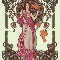 Mi proyecto del curso: Retrato ilustrado con estilo art nouveau. Un projet de Illustration traditionnelle, Beaux Arts, Illustration numérique, Dessin de portrait, Dessin artistique, Dessin numérique , et Peinture numérique de Arq. Iris Cristal Guerrero García - 30.10.2023
