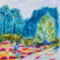 Mein Abschlussprojekt für den Kurs: Landschaften im Skizzenbuch: ein farbenfroher Ansatz. Un progetto di Bozzetti, Creatività, Disegno a matita, Disegno e Sketchbook di leni_k - 31.10.2023