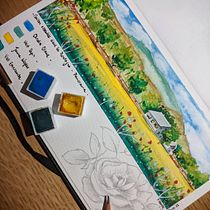 Mon projet du cours : Carnet de voyage à l’aquarelle. Traditional illustration, Watercolor Painting, Architectural Illustration, and Sketchbook project by Pauline Prade - 11.01.2023