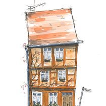 Abschlussprojekt: Haus in Quedlinburg. Sketching, Drawing, Architectural Illustration, Sketchbook & Ink Illustration project by Erik - 11.01.2023