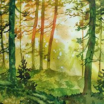 My project for course: Dreamy Watercolor Landscapes: Paint with Light. Un projet de Peinture , et Aquarelle de Olena Andrushchenko - 31.10.2023