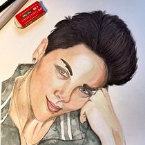 Mein Abschlussprojekt für den Kurs: Aquarellporträt mit fotografischem Vorbild. Traditional illustration, Watercolor Painting, and Portrait Drawing project by watercolorpassionart - 11.03.2023
