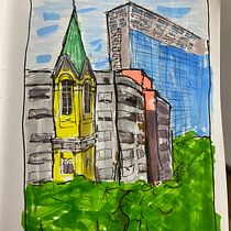 Meu projeto do curso: Desenho arquitetônico expressivo com marcadores coloridos. Sketching, Drawing, Architectural Illustration, Sketchbook & Ink Illustration project by João Pedro Holanda - 11.02.2023