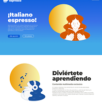 Landing Page de Italiano Espresso - Curso de Diseño Web con Figma. Projekt z dziedziny UX / UI, Web design, Projektowanie aplikacji mobiln, ch, Projektowanie c, frowe, Projektowanie aplikacji, Projektowanie produktu c i frowego użytkownika Luana Bonella - 04.11.2023