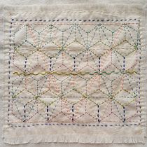 My project for course: Introduction to Japanese Sashiko Stitching. Un projet de Broderie, Art textile, DIY, Upc, cling , et Design textile de Lean Chew - 05.11.2023