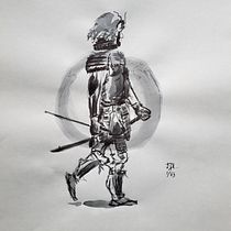India Ink illustration: Samurai. Ilustração tradicional, Desenho e Ilustração com tinta projeto de Klára Sýkorová - 10.02.2023