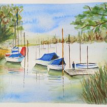 My project for course: Watercolor Techniques for Painting Seascapes. Projekt z dziedziny  Malarstwo, Malowanie akwarelą, Ilustracja naturalist i czna użytkownika egd - 06.11.2023