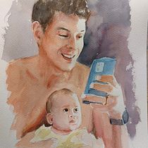 Il mio progetto del corso:  Ritratti ad acquerello: cattura la personalità del tuo soggetto. Fine Arts, Painting, Watercolor Painting, and Portrait Drawing project by Cristina - 11.07.2023