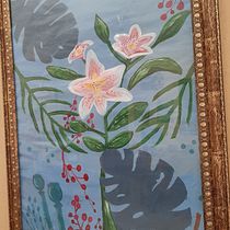 My project for course: Botanical Painting with Acrylic 22"x32". Traditional illustration, Fine Arts, Painting, Acr, lic Painting, and Botanical Illustration project by Querube Rosas - 11.07.2023