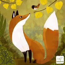Fox & Junco for course: Playful Animal Illustration with Photoshop. Traditional illustration, and Digital Illustration project by lellobird - 11.05.2023