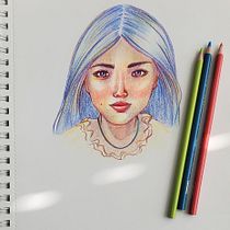 Mujer indígena. Drawing, Portrait Drawing, Sketchbook, and Colored Pencil Drawing project by san_vivi0801 - 11.07.2023