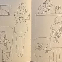 Mijn project van de cursus: Karaktercreatie vanuit observatietekeningen. Un proyecto de Ilustración tradicional, Diseño de personajes, Dibujo y Sketchbook de guusheij - 08.11.2023