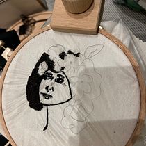 My project for course: Embroidery portraits on fabric / I. Embroider, and Textile Design project by Basma Alamoudi - 11.08.2023