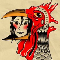Mi proyecto del curso: Diseño de tatuajes estilo old school en Procreate. Projekt z dziedziny  R, sunek, Ilustracja c, frowa i Projektowanie tatuaż użytkownika salmaezzygarcia - 08.11.2023