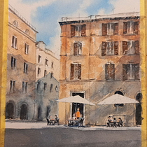 My project for course: Modern Techniques for Watercolor Cityscapes. Un progetto di Pittura e Pittura ad acquerello di Oksana Perederey - 09.11.2023