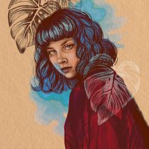 My project for course: Illustrated Portraits with Procreate. Projekt z dziedziny Trad, c, jna ilustracja, Grafika wektorowa, Ilustracja c, frowa i Portret użytkownika Myra Hinssen - 10.11.2023