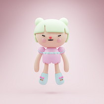 Mi proyecto del curso: Creación de personajes kawaii en 3D con Blender. Een project van Traditionele illustratie, Ontwerp van personages, Digitale illustratie,  3D-modellering y Manga van dmfdrs - 10.11.2023