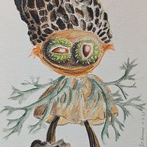 Mon projet du cours : Dessin de créatures fantastiques inspirées de la nature. Pencil Drawing, Drawing, Watercolor Painting, Sketchbook, and Naturalistic Illustration project by nathalie.copin976 - 11.10.2023