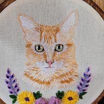 Mi proyecto del curso: Retratos bordados de mascotas: pinta con hilo. Embroider, Naturalistic Illustration, and Textile Design project by Carolina Torres - 12.19.2023