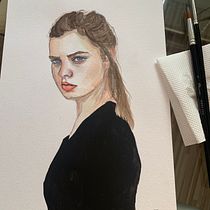 My project for course: Watercolor Portrait from a Photo. Traditional illustration, Watercolor Painting, and Portrait Drawing project by Melinda Horváth - Biermann - 11.12.2023