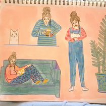 Mon projet du cours : Création de personnages à partir de dessins d’observation. Un proyecto de Ilustración tradicional, Diseño de personajes, Dibujo y Sketchbook de rutichloe - 12.11.2023