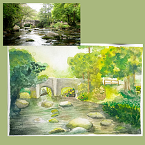 Mi proyecto del curso: Fundamentos de la luz y el color para acuarela. Painting, Watercolor Painting, and Architectural Illustration project by rociolou98 - 11.12.2023