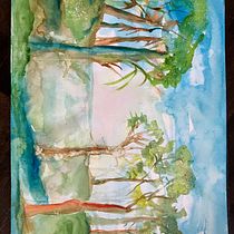 My project for course: Dreamy Watercolor Landscapes: Paint with Light. Un projet de Peinture , et Aquarelle de annemusso_am - 14.11.2023