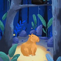Meu projeto do curso: Ilustração infantil com Procreate: crie cenas mágicas. Ilustração digital, Ilustração infantil, Pintura digital, e Álbum ilustrado projeto de Virna Nunes Ciatti - 14.11.2023