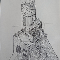 Dibujo arquitectónico artístico con tinta. Ilustração tradicional, Artes plásticas, Desenho, Ilustração arquitetônica e Ilustração com tinta projeto de Carlos Torres Casilimas - 14.11.2023