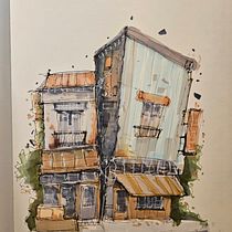 My project for course: Expressive Architectural Sketching with Colored Markers. Sketching, Drawing, Architectural Illustration, Sketchbook & Ink Illustration project by paulagoldebeld - 11.15.2023