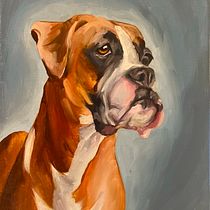 My project for course: Realistic Pet Portraits with Oil Painting. Un proyecto de Bellas Artes, Pintura, Pintura al óleo e Ilustración naturalista				 de zoeybaloey - 16.11.2023