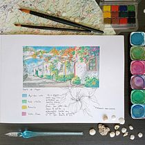 Mi proyecto del curso: Cuaderno de viaje en acuarela. Traditional illustration, Watercolor Painting, Architectural Illustration, and Sketchbook project by Kenya Lacruz - 11.18.2023