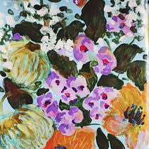 Meu projeto do curso: Ilustração botânica de pinturas acrílicas florais. Un proyecto de Bellas Artes, Pintura, Pintura acrílica e Ilustración botánica de Renata Dallari - 19.11.2023