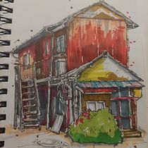 Meu projeto do curso: Desenho arquitetônico expressivo com marcadores coloridos. Drawing, Sketchbook, Ink Illustration, Sketching, and Architectural Illustration project by Ana Beatriz Linardi - 11.17.2023