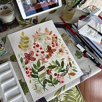 My project for course: Artistic Floral Watercolor: Connect with Nature. Ilustração tradicional, Pintura, Pintura em aquarela e Ilustração botânica projeto de Lucie Barthélémy - 21.11.2023