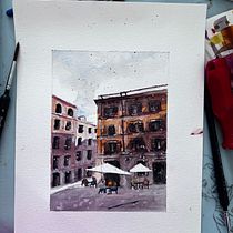 Meu projeto do curso: Técnicas modernas para paisagens urbanas em aquarela. Un progetto di Pittura e Pittura ad acquerello di contato.anatrevisan - 19.11.2023