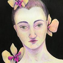 My project for course: Chiaroscuro Creative Portrait with Pencils. Un projet de Illustration traditionnelle, Dessin au cra, on, Dessin de portrait, Dessin artistique, Dessin aux cra , et ons de couleur de Elina Reimann - 21.11.2023