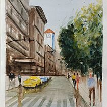 Mi proyecto del curso: Paisajes urbanos en acuarela. Un progetto di Belle arti, Pittura ad acquerello e Illustrazione architettonica di Oscar Laguzzi - 22.11.2023