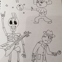 Mon projet du cours : Introduction à la création de personnages dans le style des cartoons. Un projet de Illustration traditionnelle, Conception de personnages , et Dessin de Sonia Sasa - 22.11.2023