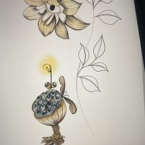 My project for course: Whimsical Sketchbook: Draw Imaginary Creatures from Nature. Pencil Drawing, Drawing, Watercolor Painting, Sketchbook, and Naturalistic Illustration project by Praspberry Praspberry - 11.22.2023