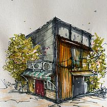 Mi proyecto del curso: Dibujo arquitectónico expresivo con marcadores de colores. Sketching, Drawing, Architectural Illustration, Sketchbook & Ink Illustration project by dianavargasdavila - 11.20.2023